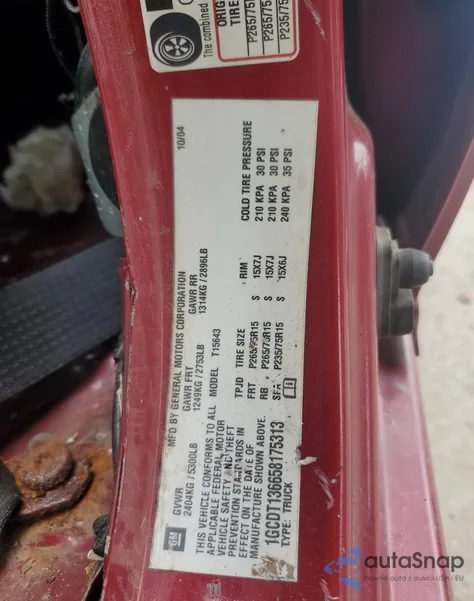 2005 Chevrolet Colorado from USA, damaged, VIN 1GCDT136658175313